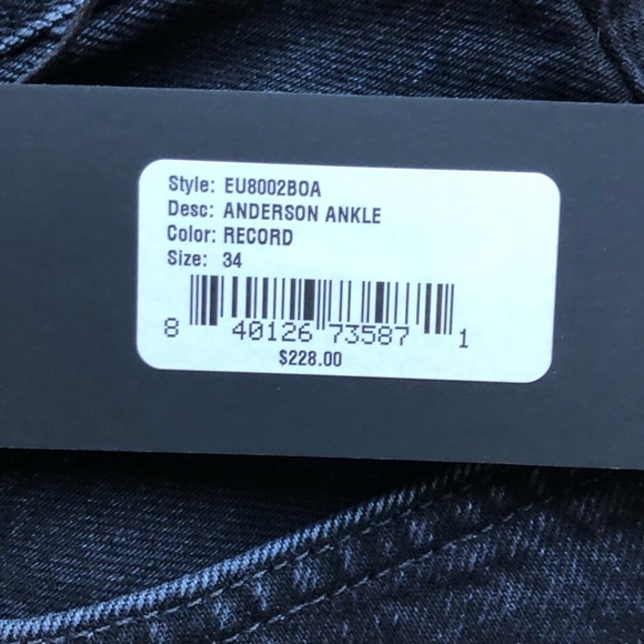 Edwin Jeans Anderson Ankle Jean 90s Relaxed Record Black 34 - Picture 5 of 9